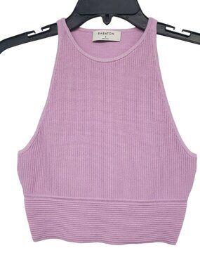 Aritzia Babaton Stefano Tank Lyrical Lilac Lavender Ribbed Crop Top